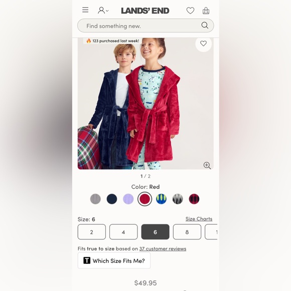 Land’s End Plush Robe with Hood - Picture 8 of 9